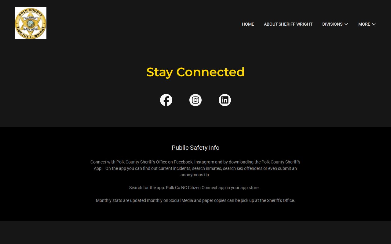 Polk County sheriff app information with no advertised 24-hour release list