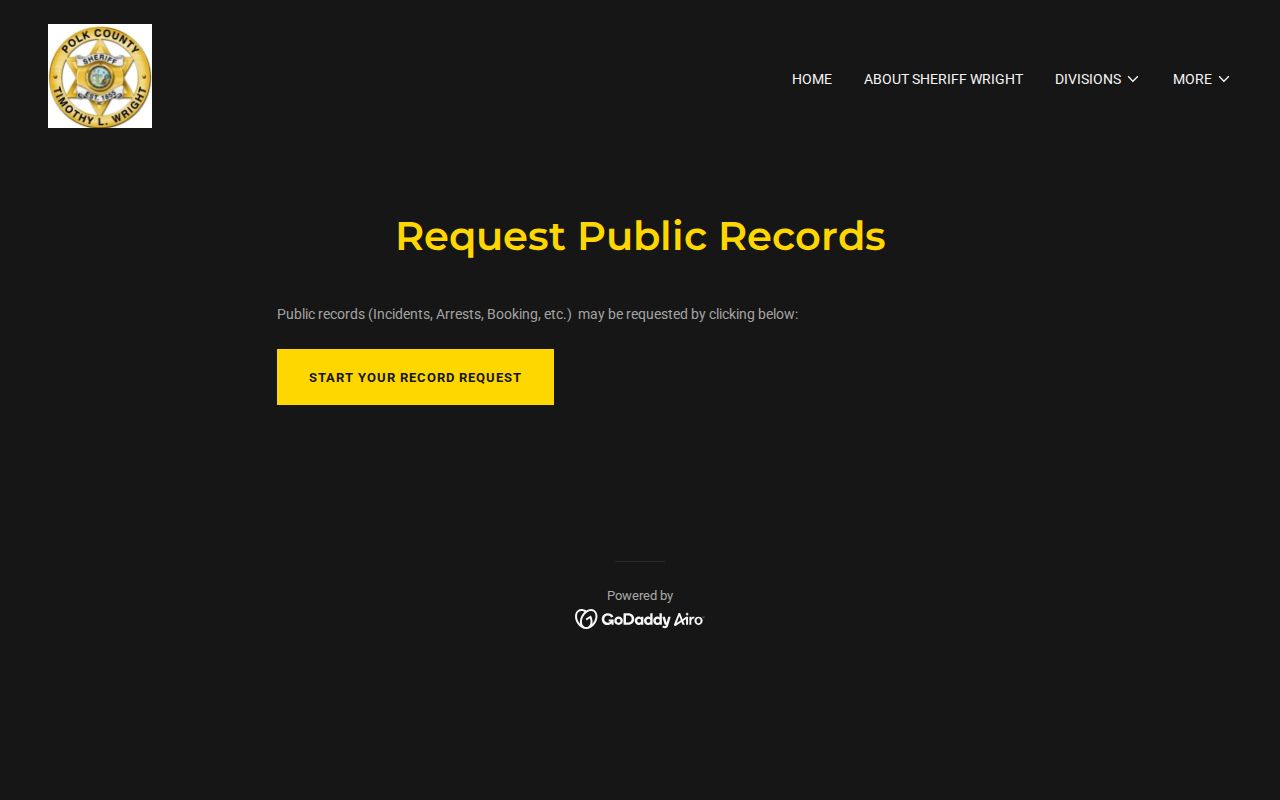 Polk County released inmate booking record request instructions