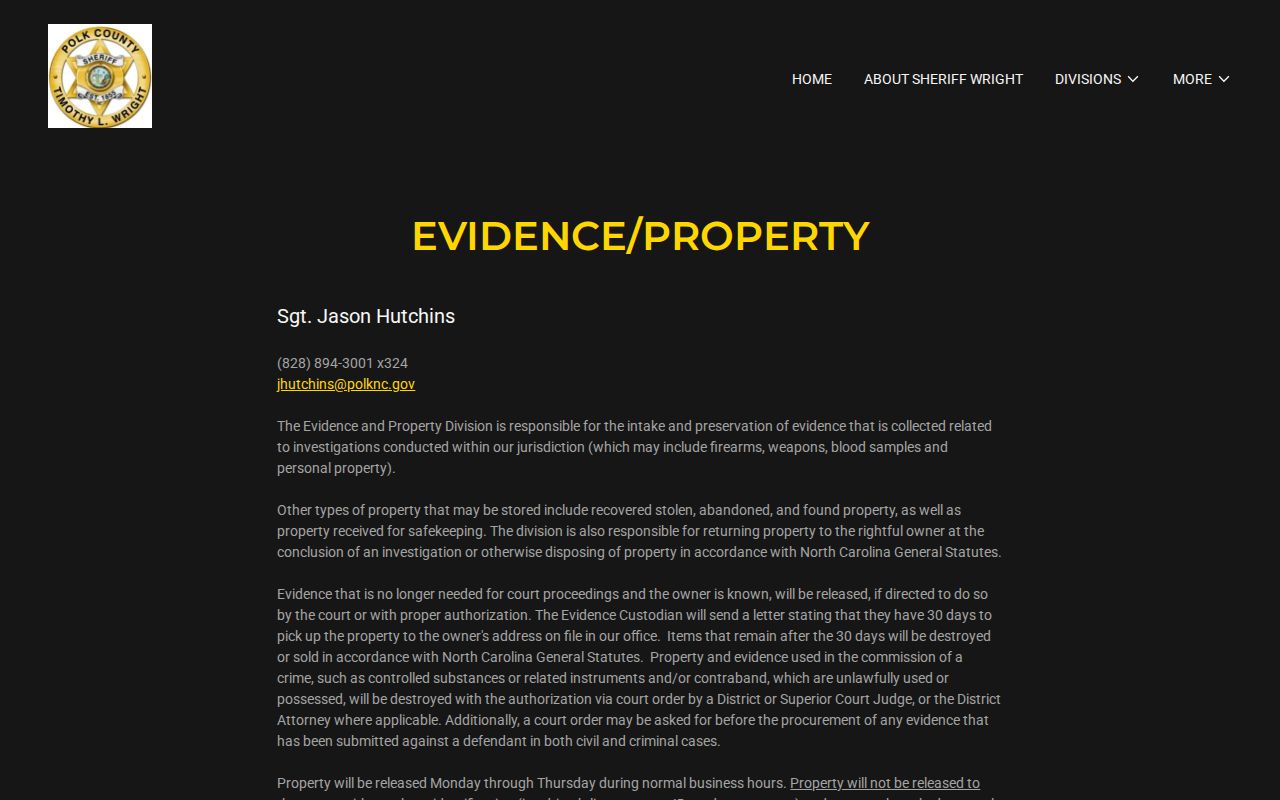 Polk County release property process distinction