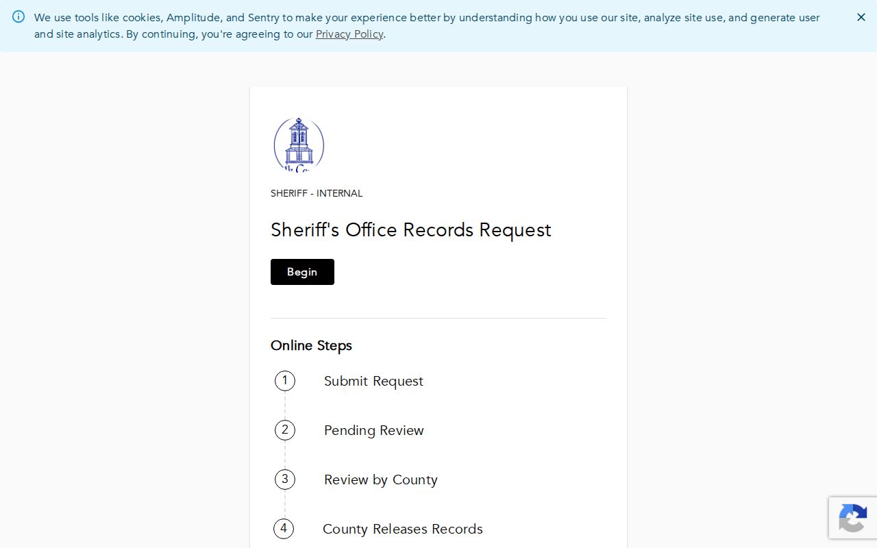 Polk County Detention Center booking and release record request form
