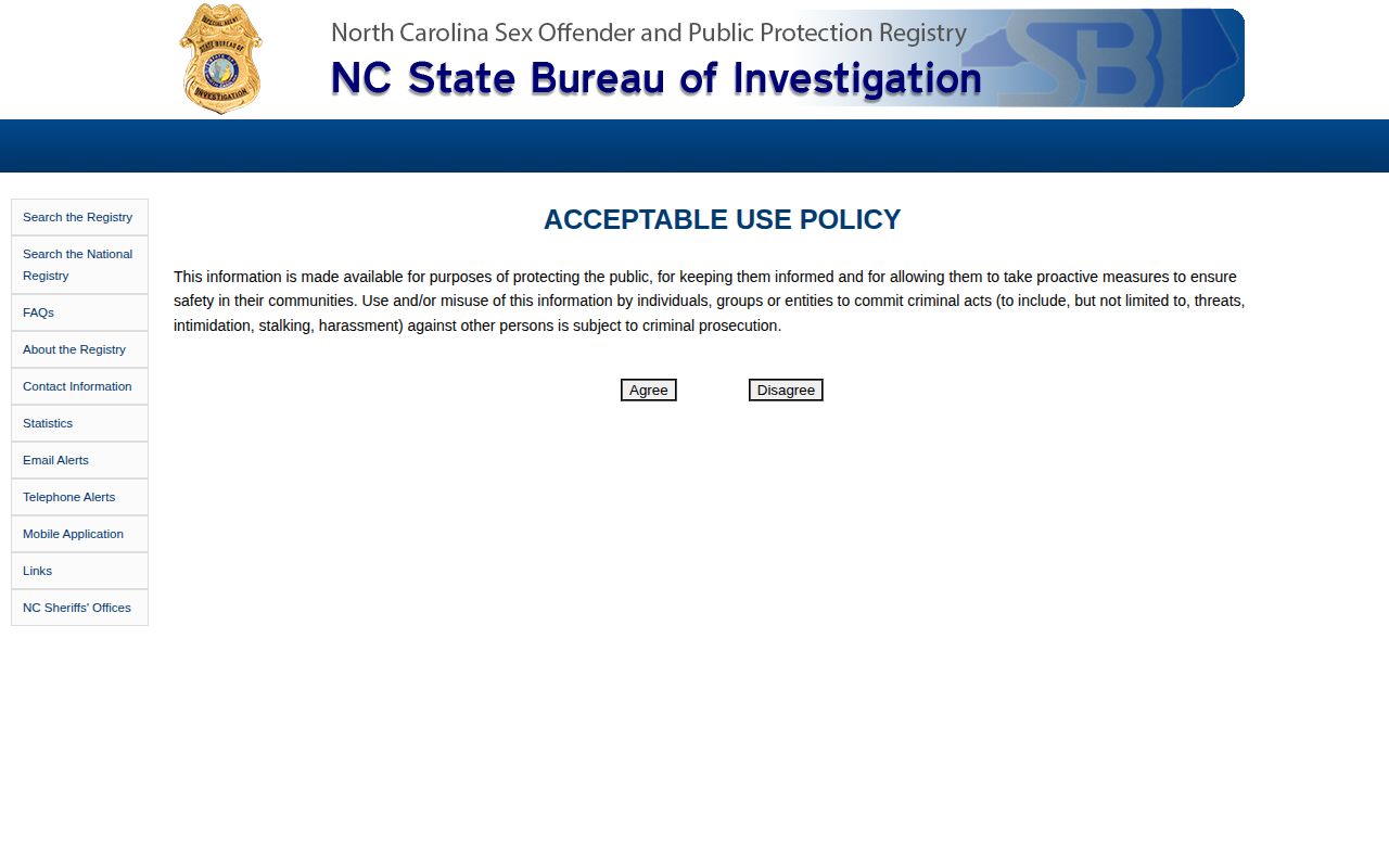 North Carolina registry scope compared with Polk County released inmate mugshots