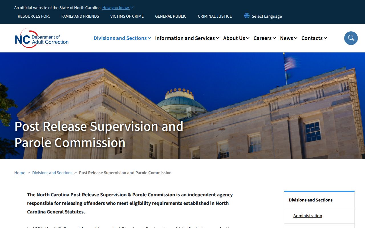 North Carolina Commission information for Polk County parole review